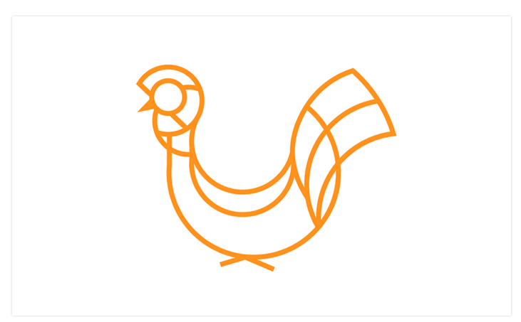 广州网站设计公司运用黄金分割绘制鸡形图标e